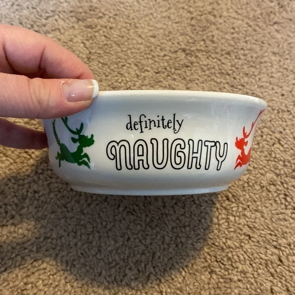 Dr. Seuss The Grinch Naughty/Nice ceramic pet bowl